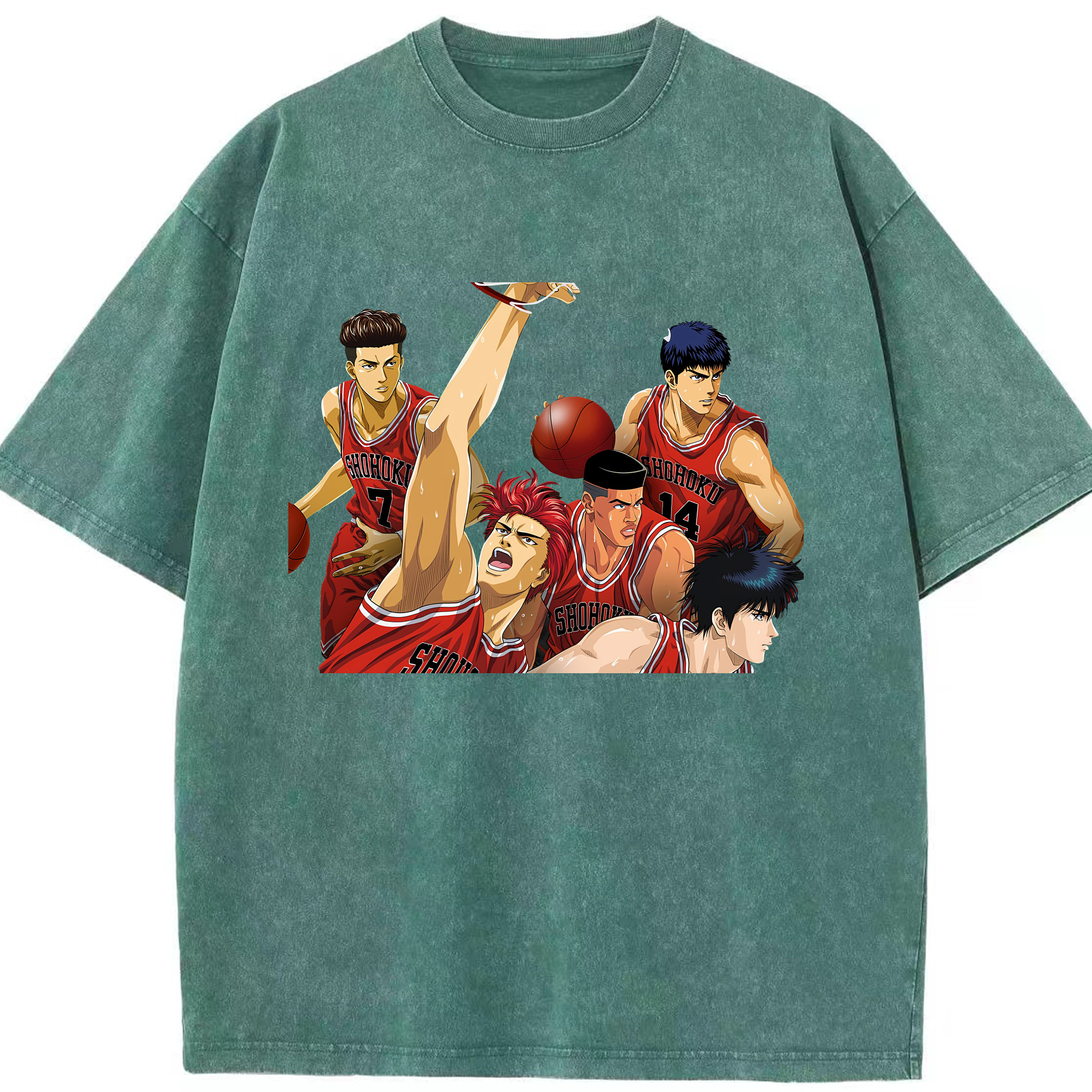 （画像用） SLAM DUNK／スラムダンク 綿100% ヴィンテージ風 半袖Tシャツ（フロントプリント）